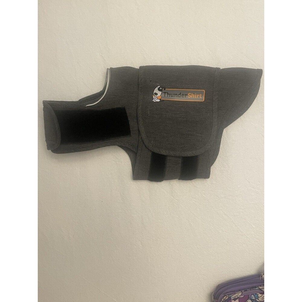 Calming Dog Anxiety THUNDER SHIRT / Charcoal Gray Vest, W/Thunder Spray Patch XS